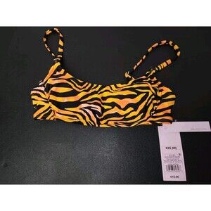 Women's Scoop Bralette Bikini Swim Top  Wild Fable Tiger Size XX Small XXS (00)